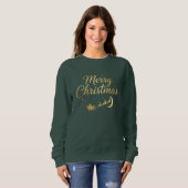 Elegant Goud Prettig Kerstfeest Trui (Voorkant volledig)
