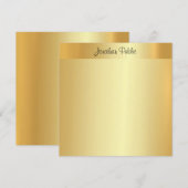 Elegant Goud Professioneel Calligrafed Script Naam Notitiekaartje (Voorkant / Achterkant)