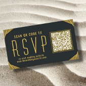 Elegant Goud QR Code RSVP Islamitische Bruiloft We Informatiekaartje