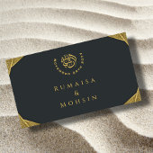 Elegant Goud QR Code RSVP Islamitische Bruiloft We Informatiekaartje