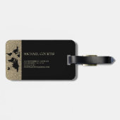 Elegant Goud Reizen Wereldkaart Monogram Naam Bagagelabel (Achterkant horizontaal)