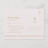 Elegant Goud Religieus Doopsel & Doopsel RSVP Briefkaart (Voorkant)