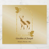 Elegant Goud Rendier Glitter Bruiloft Sparkling Wijnetiket (Enkel label)