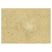 Elegant Goud Rendier Gouden Brief Kerst Medium Tafelkleed (Voorkant (Horizontaal))