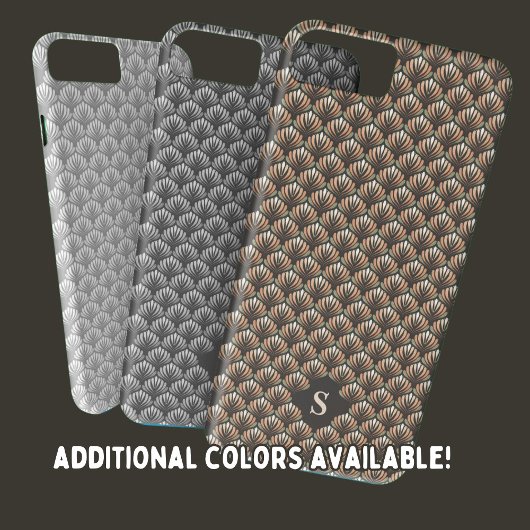 Elegant goud retro bloemenpatroon monogram Case-Mate iPhone case