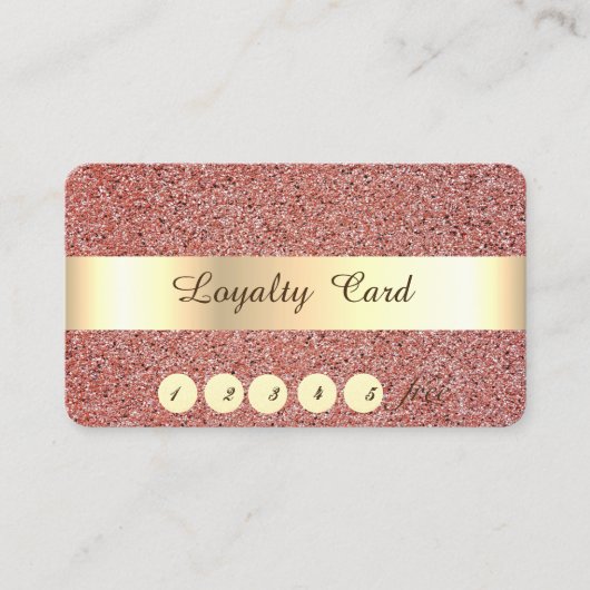 Elegant, Goud, Rode Marmer, Confetti  Loyalty Card (Voorkant)