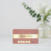 Elegant, Goud, Rode Marmer, Confetti  Loyalty Card (Staand voorkant)
