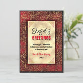 Elegant goud rood bloemenkerst nieuwjaar (Staand voorkant)