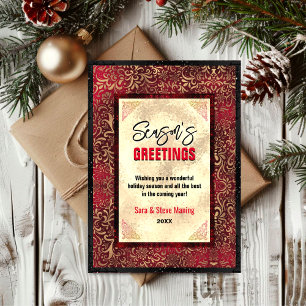 Elegant goud rood bloemenkerst nieuwjaar