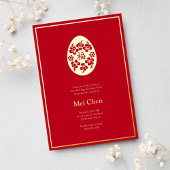 Elegant Goud Rood Ei en Gember Party Folie Uitnodiging