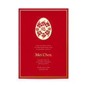 Elegant Goud Rood Ei en Gember Party Folie Uitnodiging