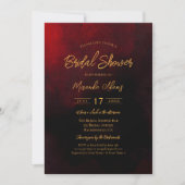 Elegant Goud Rood en Zwart Vrijgezellenfeest Kaart (Voorkant)