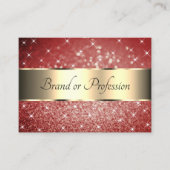 Elegant Goud Rood Glitter Sparkle Sterren Uitsteke Visitekaartje (Voorkant)