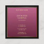 Elegant Goud Rood Professioneel Verfijnde Luxe Vierkante Visitekaartje (Achterkant)
