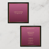 Elegant Goud Rood Professioneel Verfijnde Luxe Vierkante Visitekaartje (Voorkant / Achterkant)