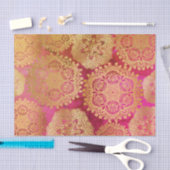 Elegant goud rood roze mandala patroon tissuepapier (Craft)