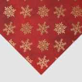 Elegant goud rood schattig sneeuwvlokken patroon K Tissuepapier (Detail)