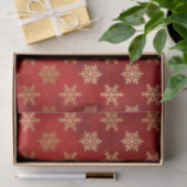Elegant goud rood schattig sneeuwvlokken patroon K Tissuepapier (Geschenk)