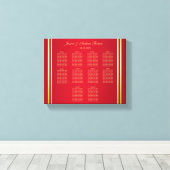 Elegant Goud & Rood, Trouwringen Zitting Grafiek Canvas Afdruk (Insitu (Houten vloer))