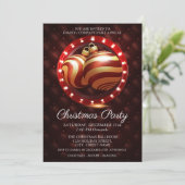 Elegant Goud Rood Wit Corporate Kerstfeest Kaart (Staand voorkant)