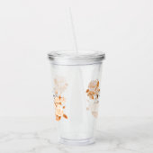 Elegant Goud Roos Bruiloft Acryl Drinkbeker (Links)