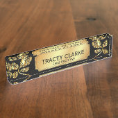 Elegant goud Roos en zwart Chief Executive Naambordje (Zijkant)