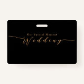 Elegant Goud Roos Zwart Badge (Achterkant)