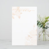 Elegant Goud Roos Zwart Blank Bruiloft Menu (Staand voorkant)