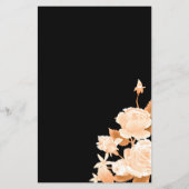 Elegant Goud Roos Zwart Blank Bruiloft Menu (Achterkant)