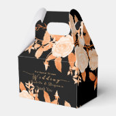 Elegant Goud Roos Zwart Bruiloft Bedankdoosjes (Voorkant Zijde)