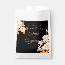 Elegant Goud Roos Zwart Bruiloft Bedankzakje