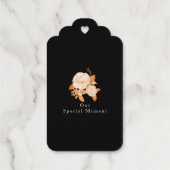 Elegant Goud Roos Zwart Bruiloft Cadeaulabels (Achterkant)