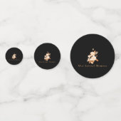 Elegant Goud Roos Zwart Bruiloft Confetti (Achterkanten)
