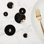 Elegant Goud Roos Zwart Bruiloft Confetti (Groep)