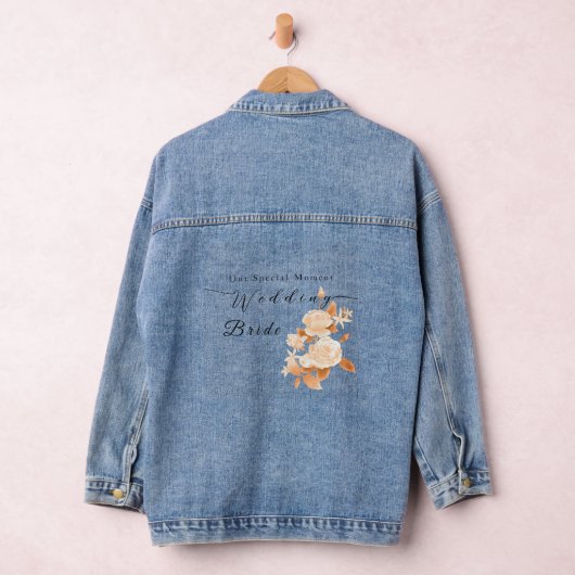 Elegant Goud Roos Zwart Bruiloft Denim Jacket (Hangar)