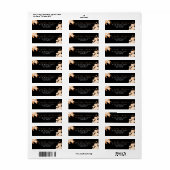 Elegant Goud Roos Zwart Bruiloft Etiket (Full Sheet)