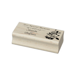 Elegant Goud Roos Zwart Bruiloft Rubberstempel