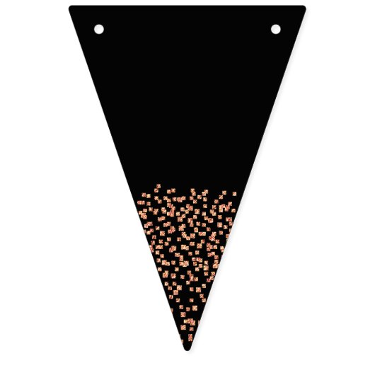 Elegant Goud Roos Zwart Bruiloft Vlaggetjes (Eerste vlag)