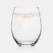 Elegant Goud Roos Zwart Bruiloft Wijnglas Zonder Voet (Achterkant)