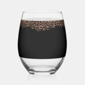 Elegant Goud Roos Zwart Bruiloft Wijnglas Zonder Voet (Achterkant)