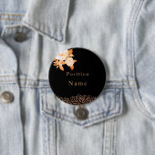 Elegant Goud Roos Zwart Ronde Button 7,6 Cm (In situ)