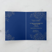 Elegant Goud Royal Blauw Fijn Bloemen Quinceanera (Binnen)