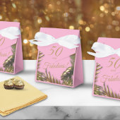 Elegant Goud Roze 50 Fabulous Verjaardag Grote Gif Bedankdoosjes