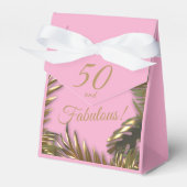 Elegant Goud Roze 50 Fabulous Verjaardag Grote Gif Bedankdoosjes (Voorkant Zijde)