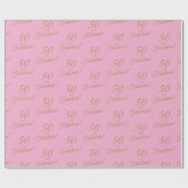 Elegant goud roze 50 fantastische verjaardag cadeaupapier (Vlak)