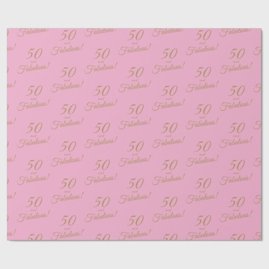 Elegant goud roze 50 fantastische verjaardag cadeaupapier (Vlak)