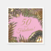 Elegant goud roze 50 fantastische verjaardag servet (Voorkant)