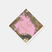 Elegant goud roze 50 fantastische verjaardag servet (Hoek)