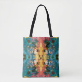 Elegant Goud Roze Blauwgroen Abstract Tote Bag (Voorkant)