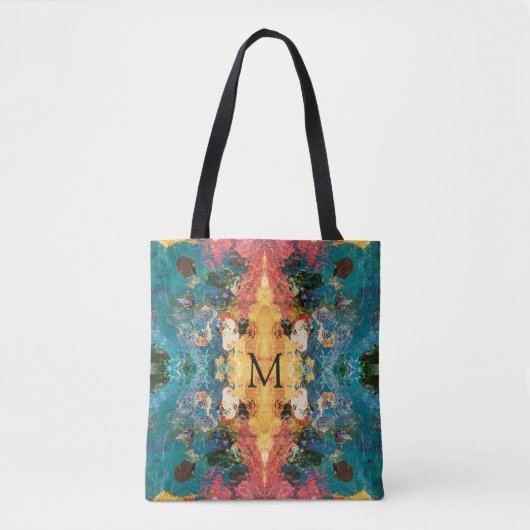 Elegant Goud Roze Blauwgroen Abstract Tote Bag (Voorkant)